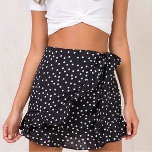 Polka Dot Wrap Skirt